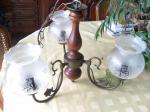 Lustre suspension 3 branches globes traditionnels - Miniature